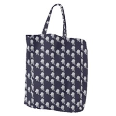 White Rose In Blue Giant Grocery Tote by snowwhitegirl