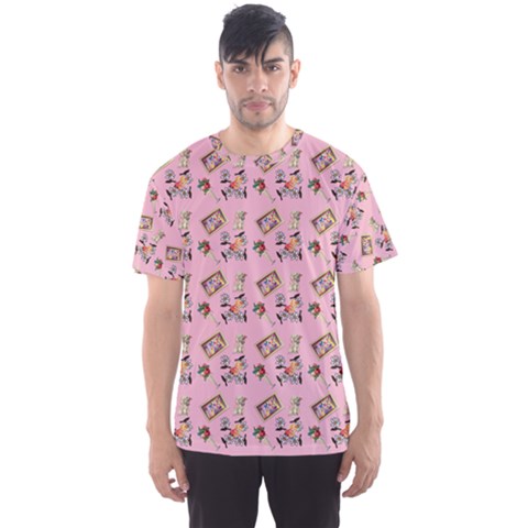 Robin Art Pink Pattern Men s Sports Mesh Tee by snowwhitegirl