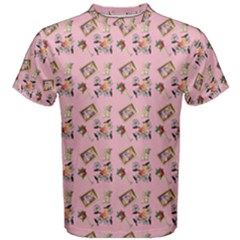 Robin Art Pink Pattern Men s Cotton Tee by snowwhitegirl