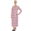 Robin Art Pink Pattern Velvet Maxi Wrap Dress View1