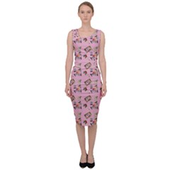 Robin Art Pink Pattern Sleeveless Pencil Dress by snowwhitegirl