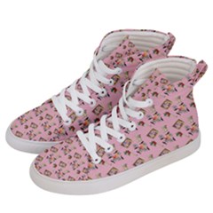 Robin Art Pink Pattern Women s Hi-top Skate Sneakers by snowwhitegirl