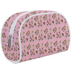 Robin Art Pink Pattern Makeup Case (large) by snowwhitegirl