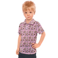 Robin Art Pink Pattern Kids  Polo Tee