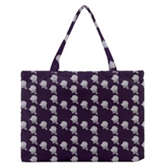 White Rose In Purple Zipper Medium Tote Bag by snowwhitegirl