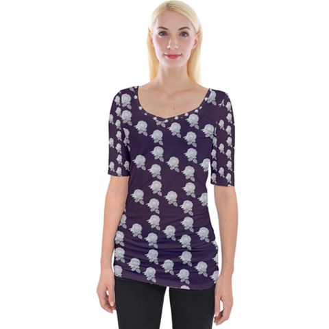 White Rose In Purple Wide Neckline Tee by snowwhitegirl