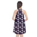 White Rose In Purple Halter Neckline Chiffon Dress  View2