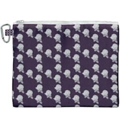 White Rose In Purple Canvas Cosmetic Bag (xxxl) by snowwhitegirl