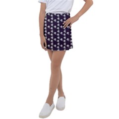 White Rose In Purple Kids  Tennis Skirt