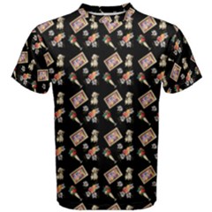 Robin Art Black Pattern Men s Cotton Tee by snowwhitegirl