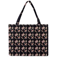 Robin Art Black Pattern Mini Tote Bag by snowwhitegirl