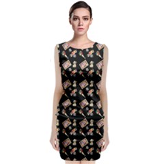 Robin Art Black Pattern Classic Sleeveless Midi Dress by snowwhitegirl