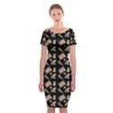 Robin Art Black Pattern Classic Short Sleeve Midi Dress View1