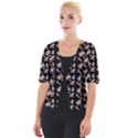 Robin Art Black Pattern Cropped Button Cardigan View1