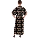 Robin Art Black Pattern V-Neck Boho Style Maxi Dress View2