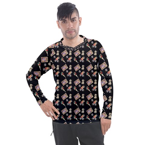 Robin Art Black Pattern Men s Pique Long Sleeve Tee by snowwhitegirl