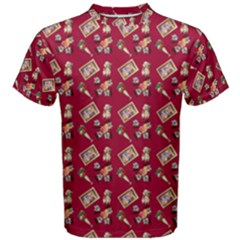 Robin Art Red Pattern Men s Cotton Tee by snowwhitegirl