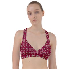 Robin Art Red Pattern Sweetheart Sports Bra by snowwhitegirl