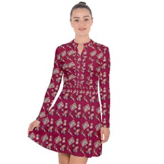 Robin Art Red Pattern Long Sleeve Panel Dress by snowwhitegirl