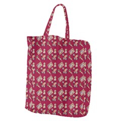 Robin Art Red Pattern Giant Grocery Tote by snowwhitegirl