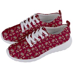 Robin Art Red Pattern Men s Lightweight Sports Shoes by snowwhitegirl