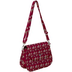 Robin Art Red Pattern Saddle Handbag