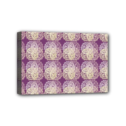 Doily Only Pattern Purple Mini Canvas 6  X 4  (stretched) by snowwhitegirl