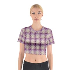 Doily Only Pattern Purple Cotton Crop Top by snowwhitegirl