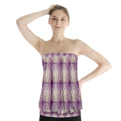 Doily Only Pattern Purple Strapless Top by snowwhitegirl