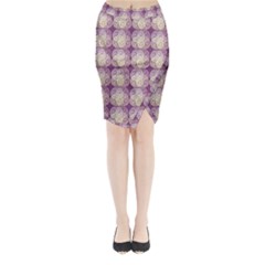 Doily Only Pattern Purple Midi Wrap Pencil Skirt by snowwhitegirl