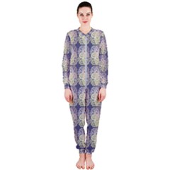 Doily Only Pattern Blue Onepiece Jumpsuit (ladies)  by snowwhitegirl