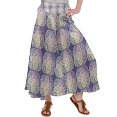 Doily Only Pattern Blue Satin Palazzo Pants by snowwhitegirl