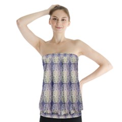 Doily Only Pattern Blue Strapless Top by snowwhitegirl