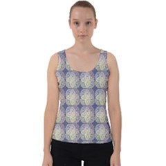 Doily Only Pattern Blue Velvet Tank Top by snowwhitegirl