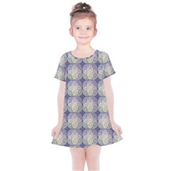 Doily Only Pattern Blue Kids  Simple Cotton Dress by snowwhitegirl