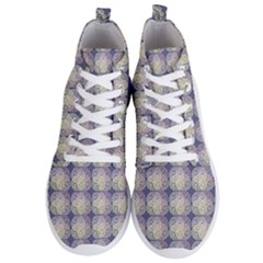 Doily Only Pattern Blue Men s Lightweight High Top Sneakers by snowwhitegirl