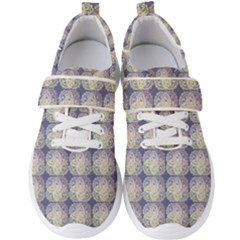 Doily Only Pattern Blue Men s Velcro Strap Shoes by snowwhitegirl