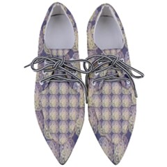 Doily Only Pattern Blue Women s Pointed Oxford Shoes by snowwhitegirl