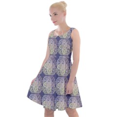 Doily Only Pattern Blue Knee Length Skater Dress