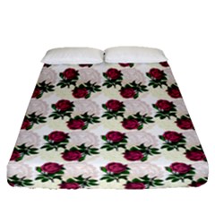 Doily Rose Pattern White Fitted Sheet (queen Size) by snowwhitegirl