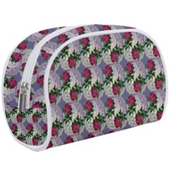 Doily Rose Pattern Blue Makeup Case (large)