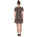 Doily Rose Pattern Black Drop Hem Mini Chiffon Dress View2