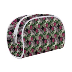 Doily Rose Pattern Black Makeup Case (small) by snowwhitegirl