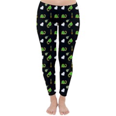 Green Elephant Pattern Classic Winter Leggings by snowwhitegirl