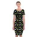 Green Elephant Pattern Classic Short Sleeve Midi Dress View1