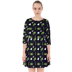 Green Elephant Pattern Smock Dress by snowwhitegirl