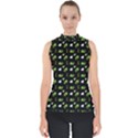 Green Elephant Pattern Mock Neck Shell Top View1