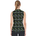 Green Elephant Pattern Mock Neck Shell Top View2