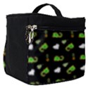 Green Elephant Pattern Make Up Travel Bag (Small) View1