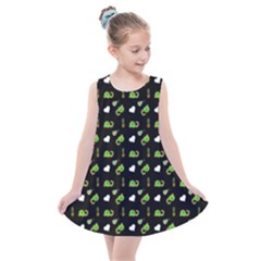 Green Elephant Pattern Kids  Summer Dress by snowwhitegirl